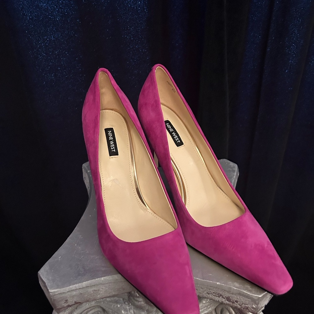 Nine West Fuchsia Suede Heels
